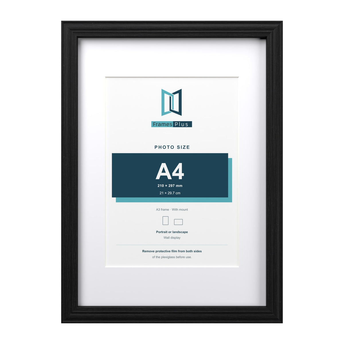 Devon Black A3 picture frame with a white mount for an A4 photo
