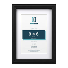 Devon Black A4 picture frame with a white mount for a 9 x 6 inch photo