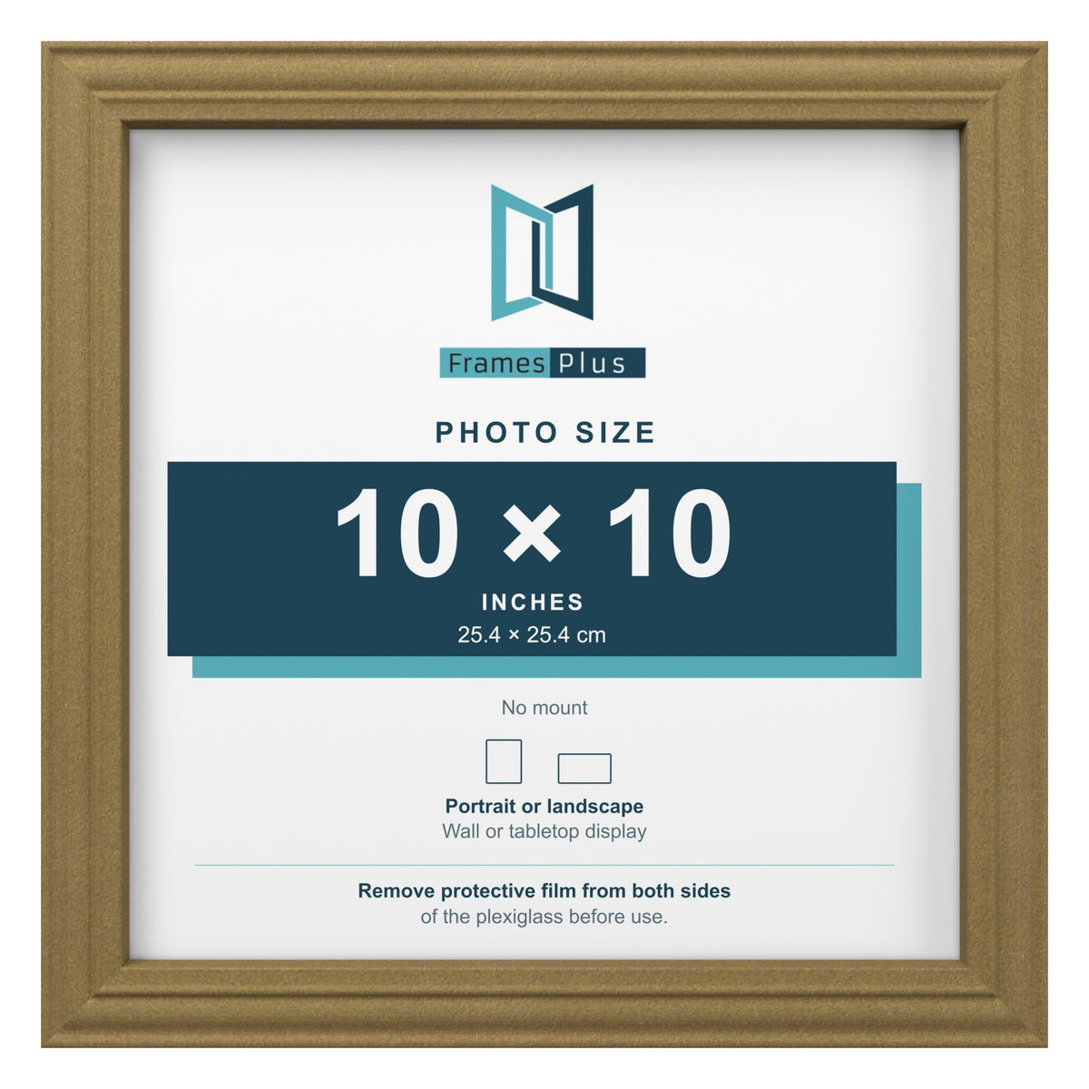 Devon Gold picture frame for a 10 x 10 inch photo