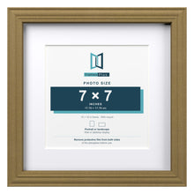 Devon Gold 10 x 10 inch picture frame with a white mount for a 7 x 7 inch photo