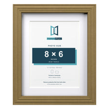 Devon Gold 10 x 8 inch picture frame with a white mount for an 8 x 6 inch photo