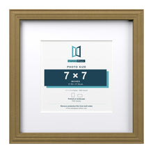 Devon Gold 11 x 11 inch picture frame with a white mount for a 7 x 7 inch photo