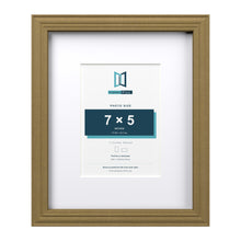 Devon Gold 11 x 9 inch picture frame with a white mount for a 7 x 5 inch photo