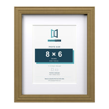 Devon Gold 11 x 9 inch picture frame with a white mount for an 8 x 6 inch photo