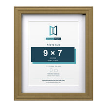 Devon Gold 11 x 9 inch picture frame with a white mount for a 9 x 7 inch photo