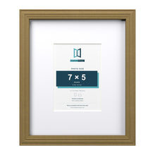 Devon Gold 12 x 10 inch picture frame with a white mount for a 7 x 5 inch photo