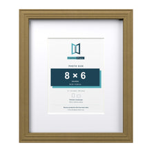 Devon Gold 12 x 10 inch picture frame with a white mount for an 8 x 6 inch photo