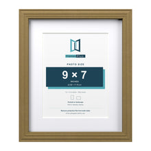 Devon Gold 12 x 10 inch picture frame with a white mount for a 9 x 7 inch photo
