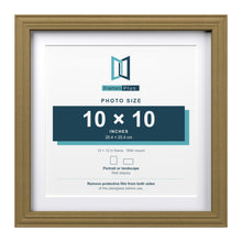 Devon Gold 12 x 12 inch picture frame with a white mount for a 10 x 10 inch photo