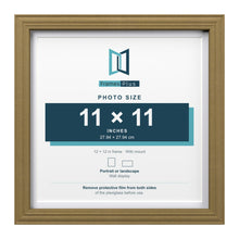 Devon Gold 12 x 12 inch picture frame with a white mount for an 11 x 11 inch photo