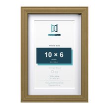 Devon Gold 12 x 8 inch picture frame with a white mount for a 10 x 6 inch photo