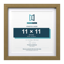 Devon Gold 13 x 13 inch picture frame with a white mount for an 11 x 11 inch photo