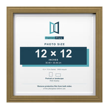 Devon Gold 13 x 13 inch picture frame with a white mount for a 12 x 12 inch photo