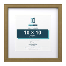 Devon Gold 14 x 14 inch picture frame with a white mount for a 10 x 10 inch photo