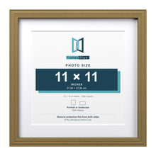 Devon Gold 14 x 14 inch picture frame with a white mount for an 11 x 11 inch photo