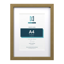 Devon Gold 16 x 12 inch picture frame with a white mount for an A4 photo