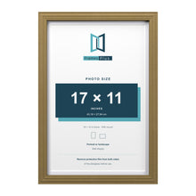 Devon Gold 18 x 12 inch picture frame with a white mount for a 17 x 11 inch photo