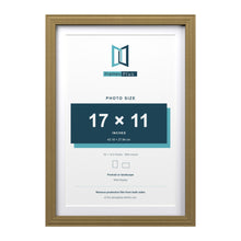Devon Gold 19 x 13 inch picture frame with a white mount for a 17 x 11 inch photo