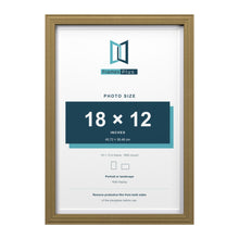 Devon Gold 19 x 13 inch picture frame with a white mount for an 18 x 12 inch photo