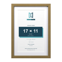 Devon Gold 20 x 14 inch picture frame with a white mount for a 17 x 11 inch photo