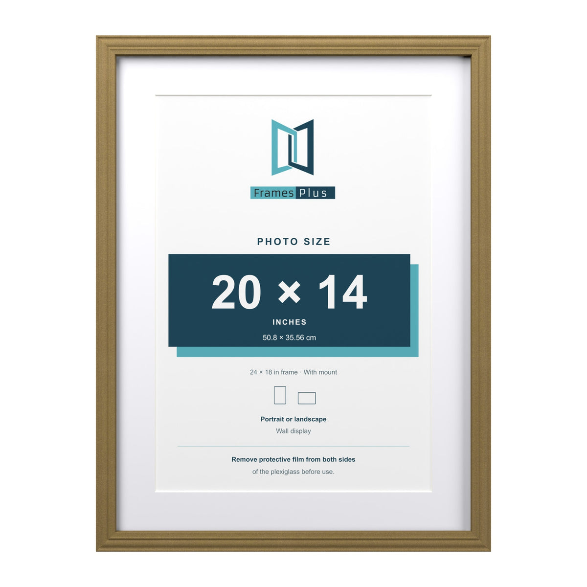 Devon Gold 24 x 18 inch picture frame with a white mount for a 20 x 14 inch photo