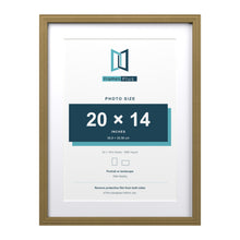 Devon Gold 24 x 18 inch picture frame with a white mount for a 20 x 14 inch photo