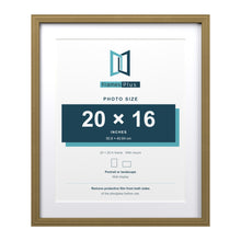 Devon Gold 24 x 20 inch picture frame with a white mount for a 20 x 16 inch photo