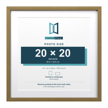 Devon Gold 24 x 24 inch picture frame with a white mount for a 20 x 20 inch photo