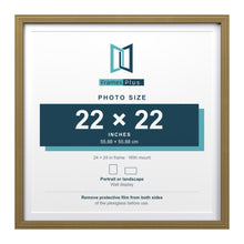 Devon Gold 24 x 24 inch picture frame with a white mount for a 22 x 22 inch photo