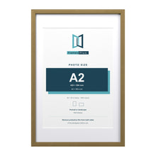 Devon Gold 30 x 20 inch picture frame with a white mount for an A2 photo
