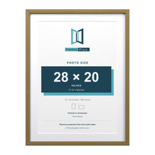 Devon Gold 32 x 24 inch picture frame with a white mount for a 28 x 20 inch photo