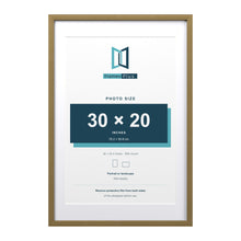 Devon Gold 36 x 24 inch picture frame with a white mount for a 30 x 20 inch photo