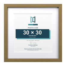 Devon Gold 40 x 40 cm picture frame with a white mount for a 30 x 30 cm photo