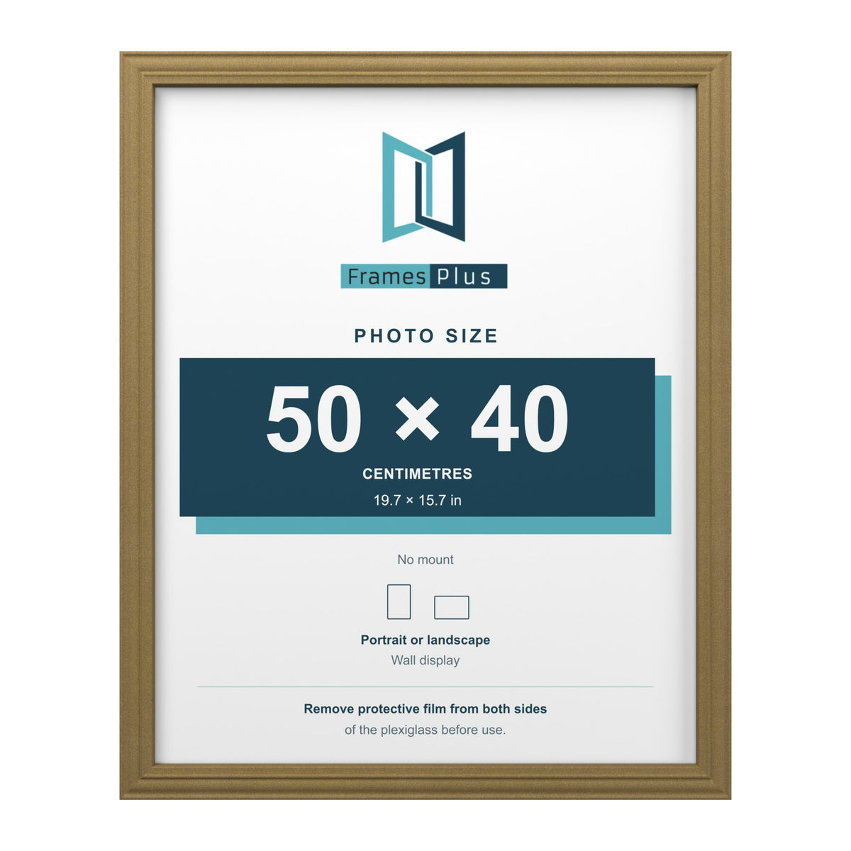 Devon Gold picture frame for a 50 x 40 cm photo