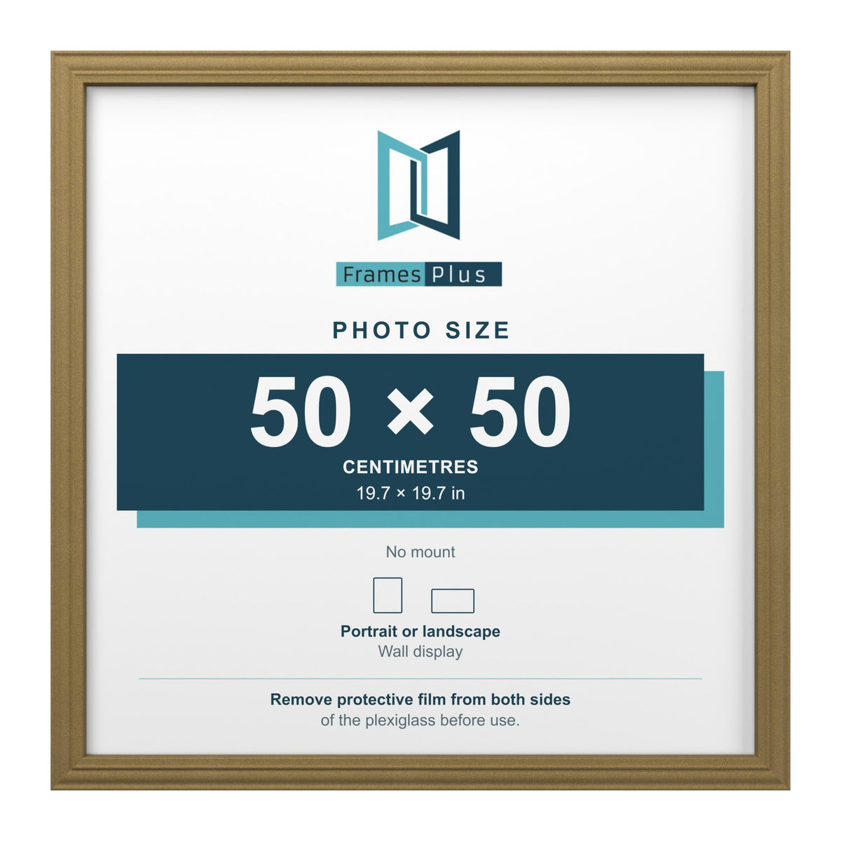Devon Gold picture frame for a 50 x 50 cm photo