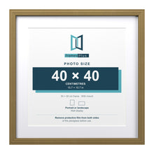 Devon Gold 50 x 50 cm picture frame with a white mount for a 40 x 40 cm photo
