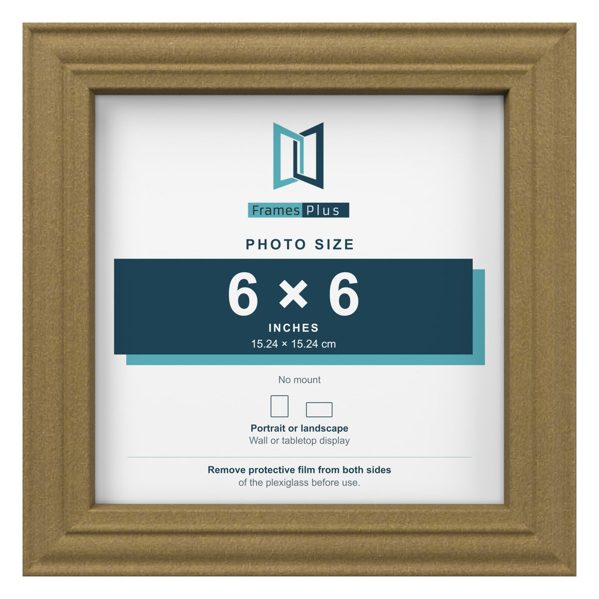 Devon Gold picture frame for a 6 x 6 inch photo