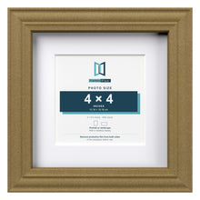 Devon Gold 6 x 6 inch picture frame with a white mount for a 4 x 4 inch photo