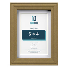 Devon Gold 7 x 5 inch picture frame with a white mount for a 6 x 4 inch photo