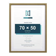 Devon Gold 80 x 60 cm picture frame with a white mount for a 70 x 50 cm photo
