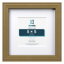 Devon Gold 8 x 8 inch picture frame with a white mount for a 5 x 5 inch photo