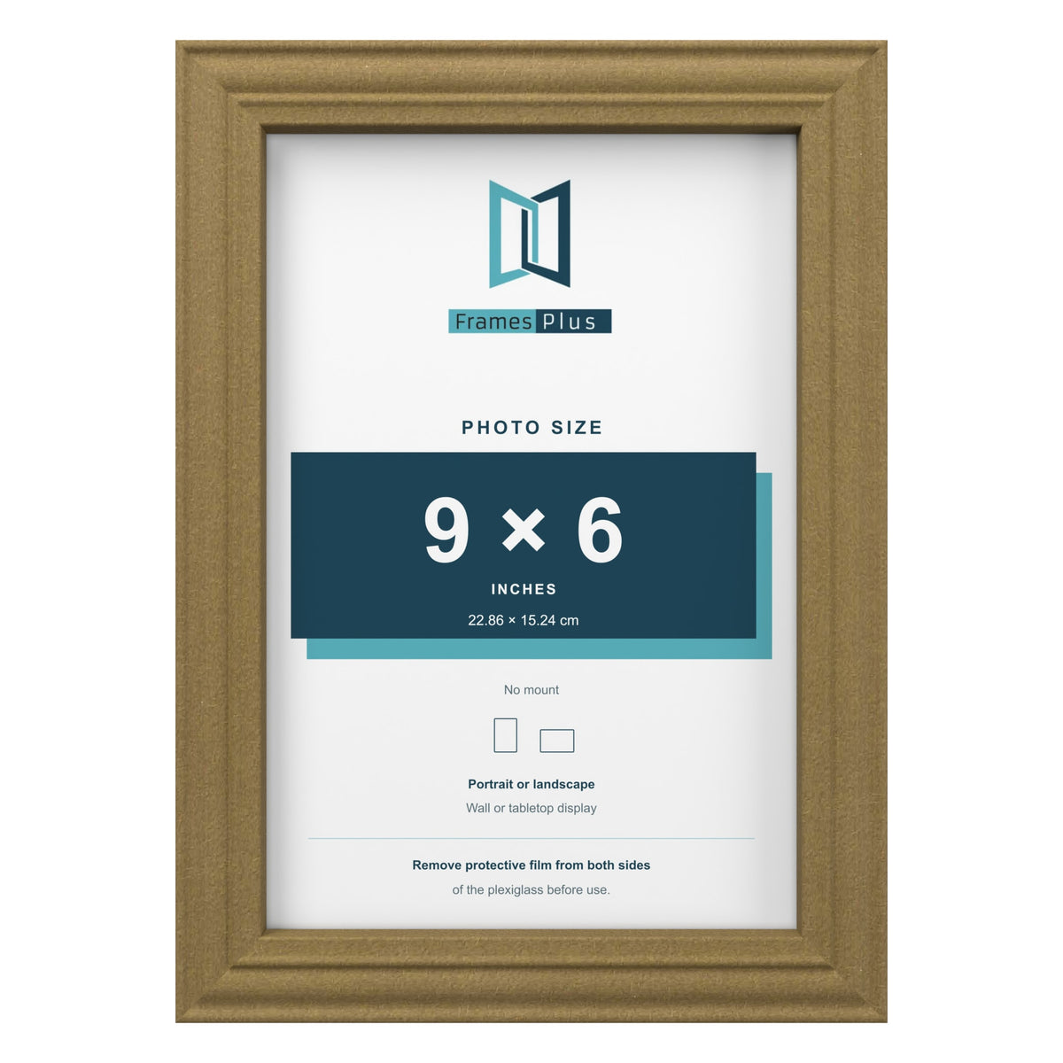 Devon Gold picture frame for a 9 x 6 inch photo