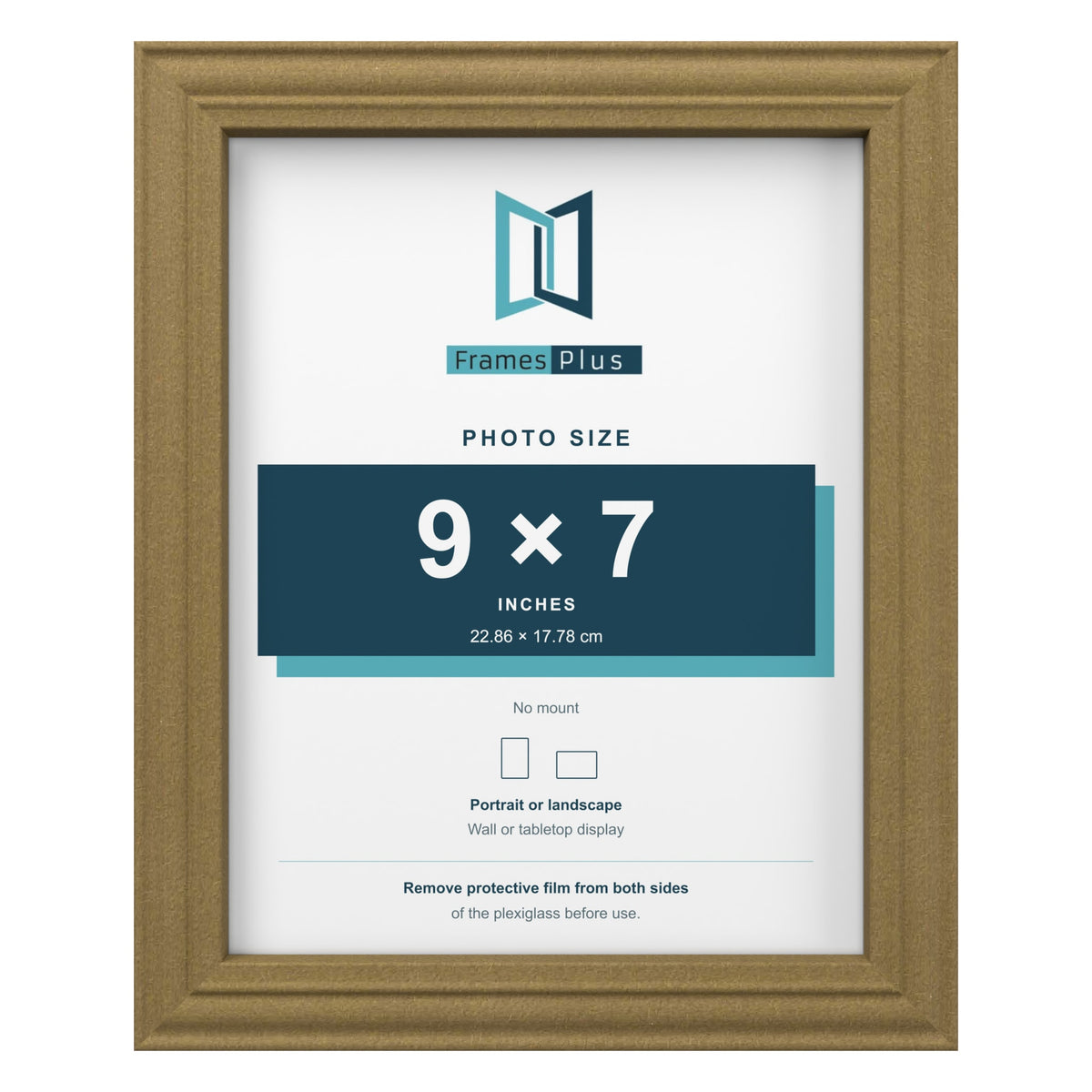 Devon Gold picture frame for a 9 x 7 inch photo