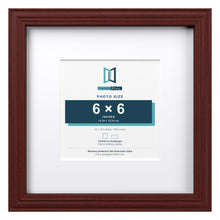 Devon Mahogany 10 x 10 inch picture frame with a white mount for a 6 x 6 inch photo