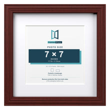 Devon Mahogany 10 x 10 inch picture frame with a white mount for a 7 x 7 inch photo