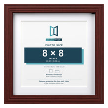 Devon Mahogany 10 x 10 inch picture frame with a white mount for an 8 x 8 inch photo