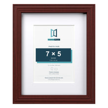 Devon Mahogany 10 x 8 inch picture frame with a white mount for a 7 x 5 inch photo