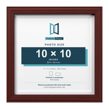 Devon Mahogany 11 x 11 inch picture frame with a white mount for a 10 x 10 inch photo