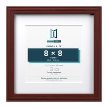 Devon Mahogany 11 x 11 inch picture frame with a white mount for an 8 x 8 inch photo