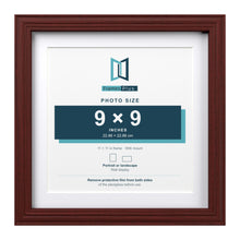Devon Mahogany 11 x 11 inch picture frame with a white mount for a 9 x 9 inch photo